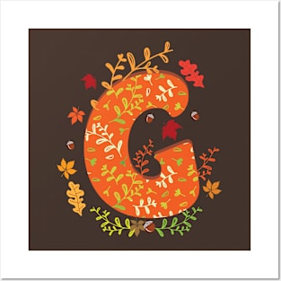 G Autumn Monogram Posters and Art